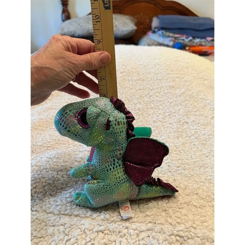 Ty Beanie Boos Cinder the Green‎ Dragon Plush Toy 6